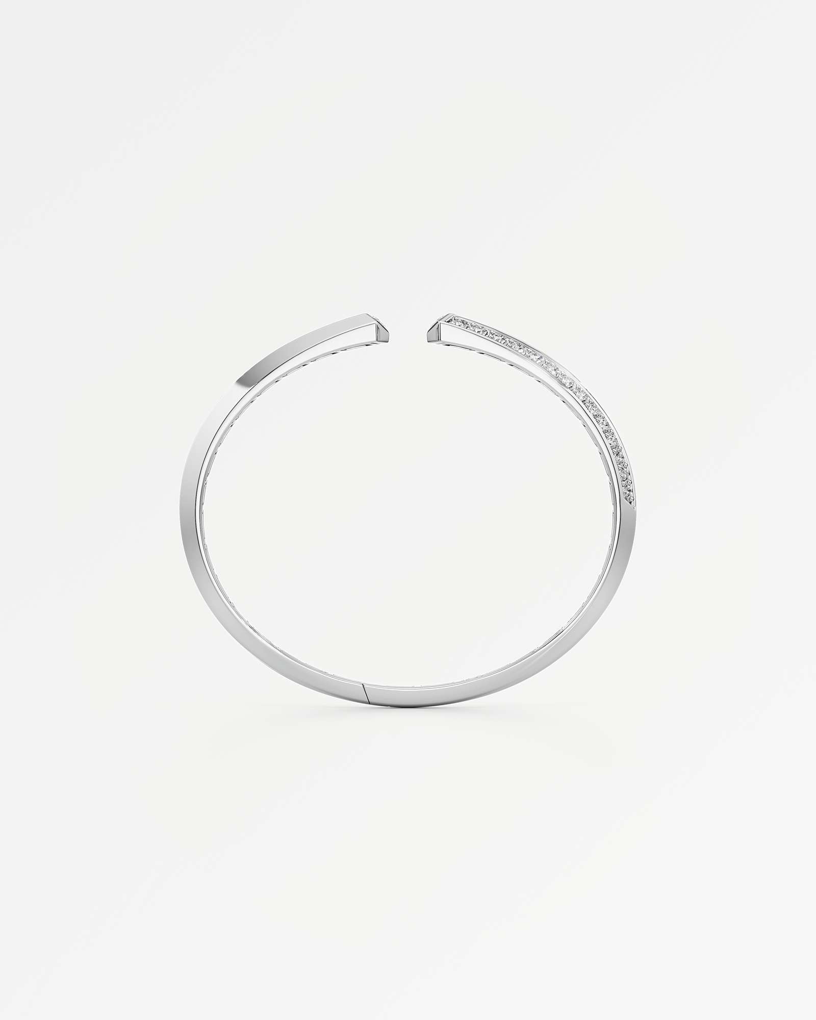 AM To Beyond Linéa Pavé Diamond Bangle, In 14K White Gold (2.26 ctw)