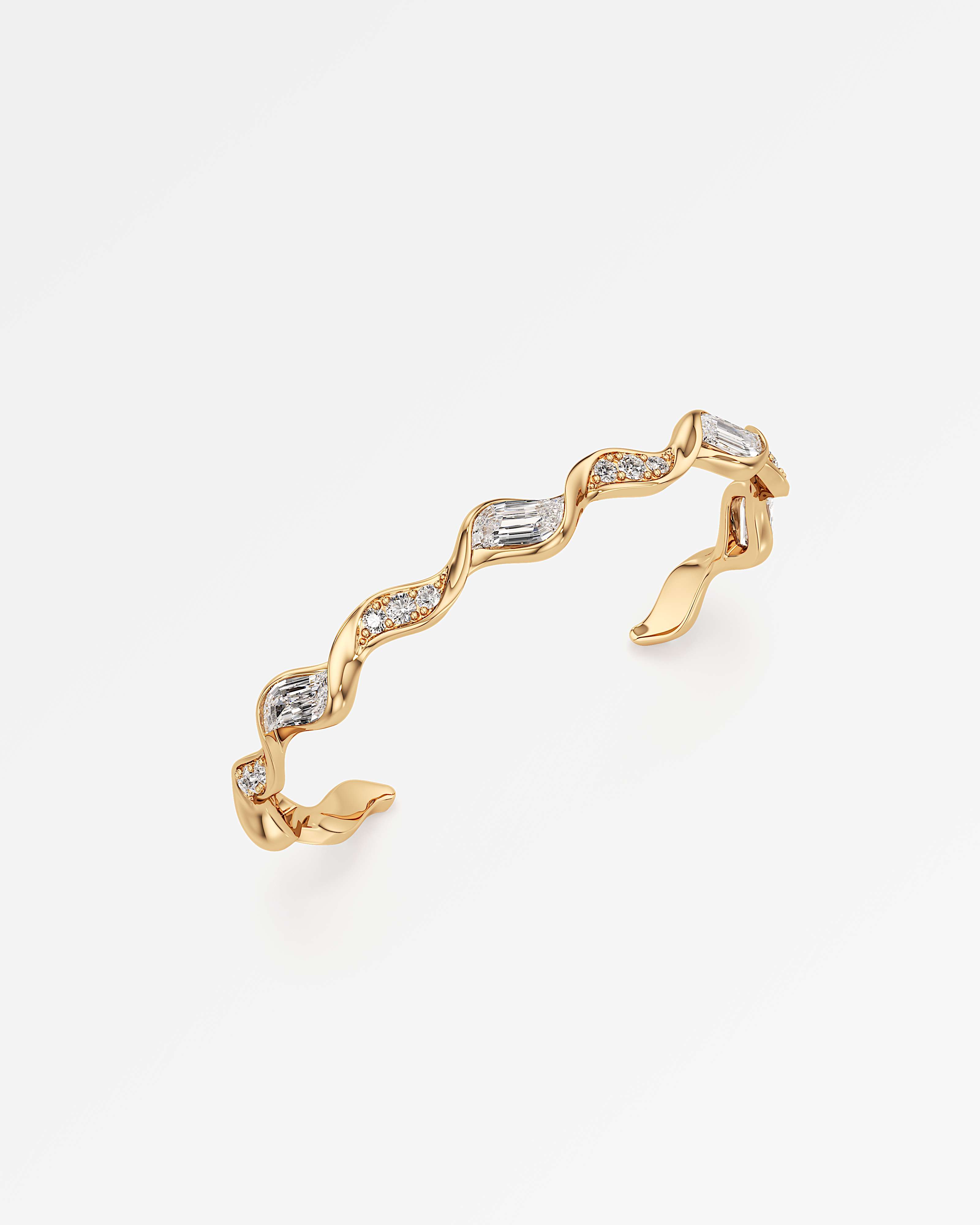 Glimmer Reverie Diamond Bangle , In 14K Yellow Gold (5.06 ctw)