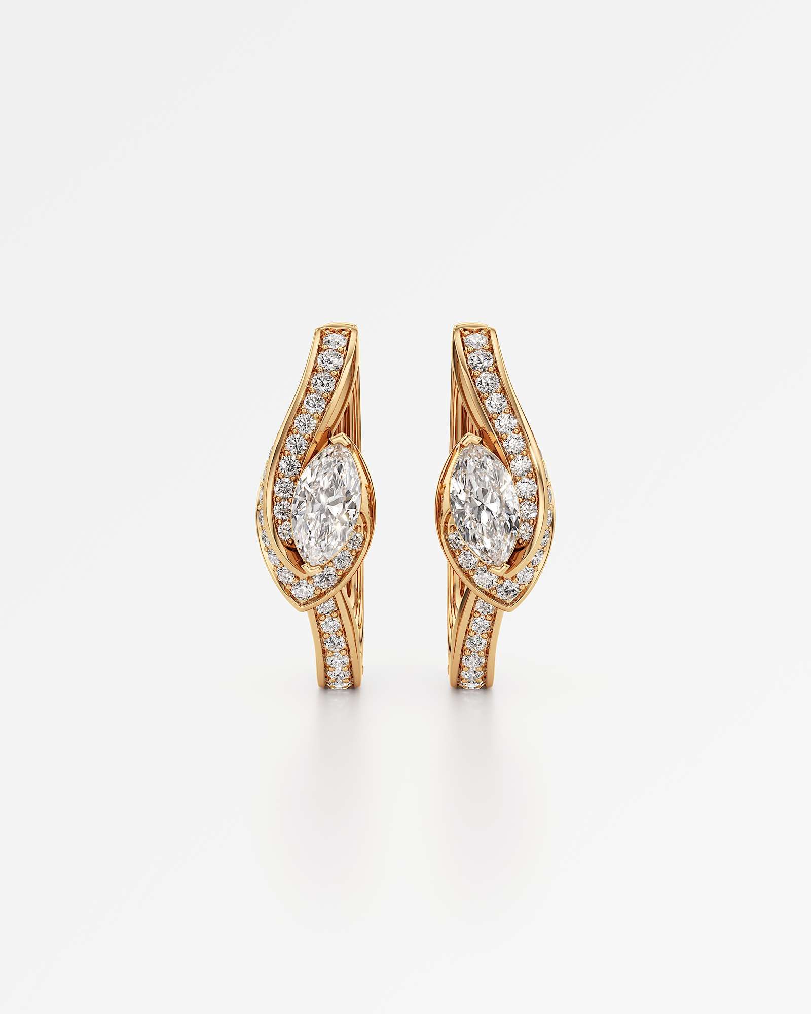 Whirlwind Diamond Hoop Earrings