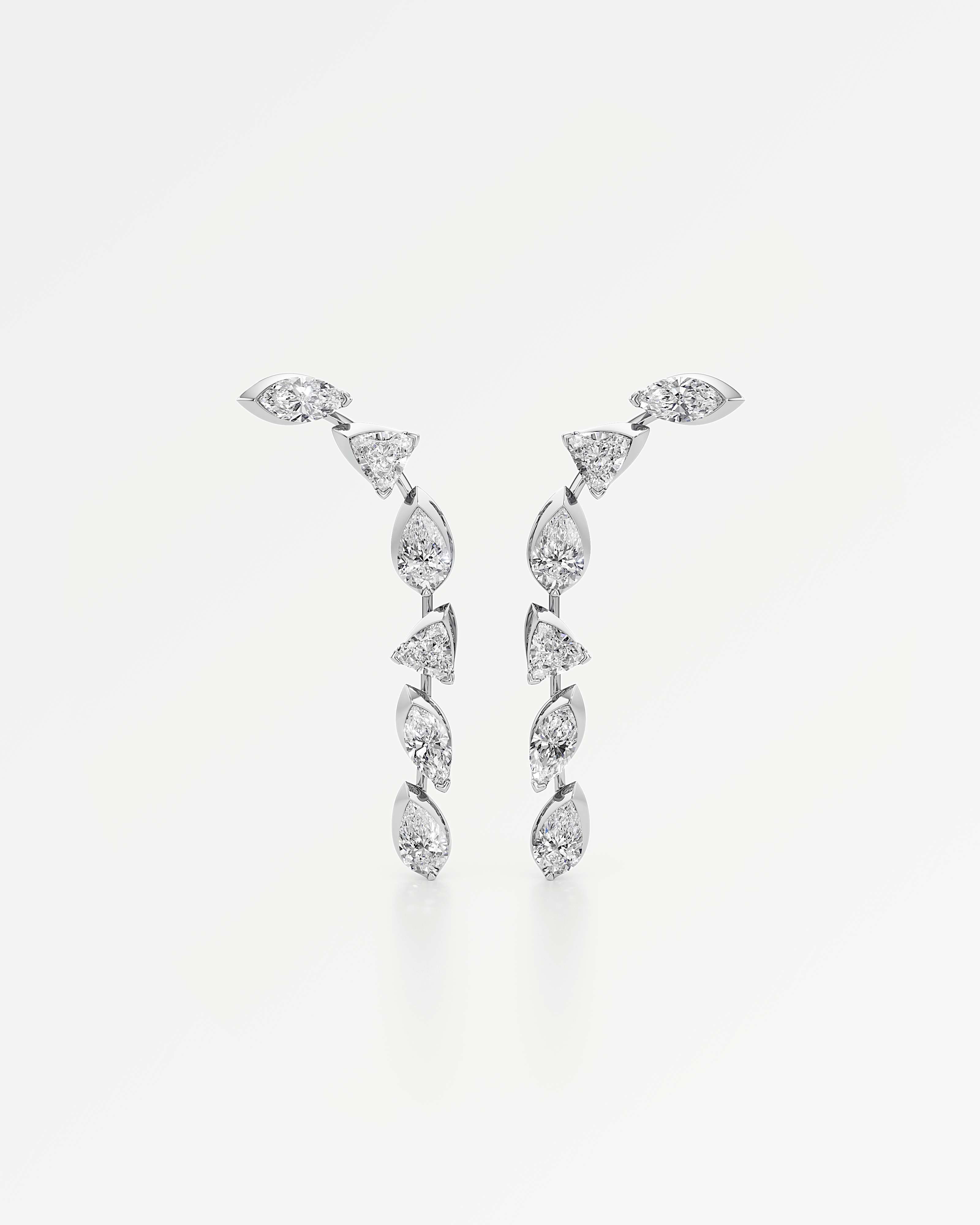 Pinnacle Falasé Diamond Earrings, In 14K White Gold (2.28 ctw)