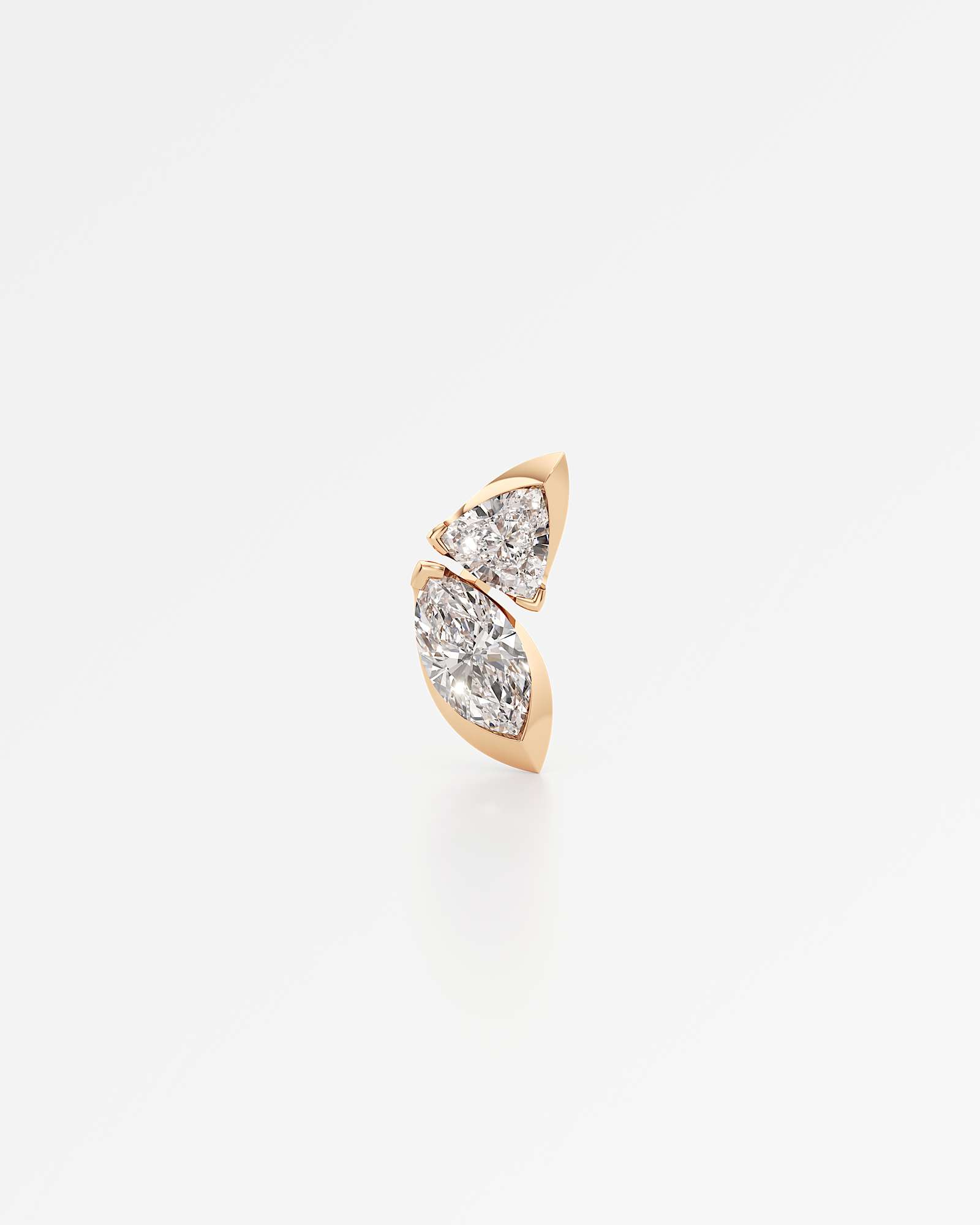Pinnacle Levé Diamond Stud Earrings, In 14K Rose Gold (1.80 ctw)