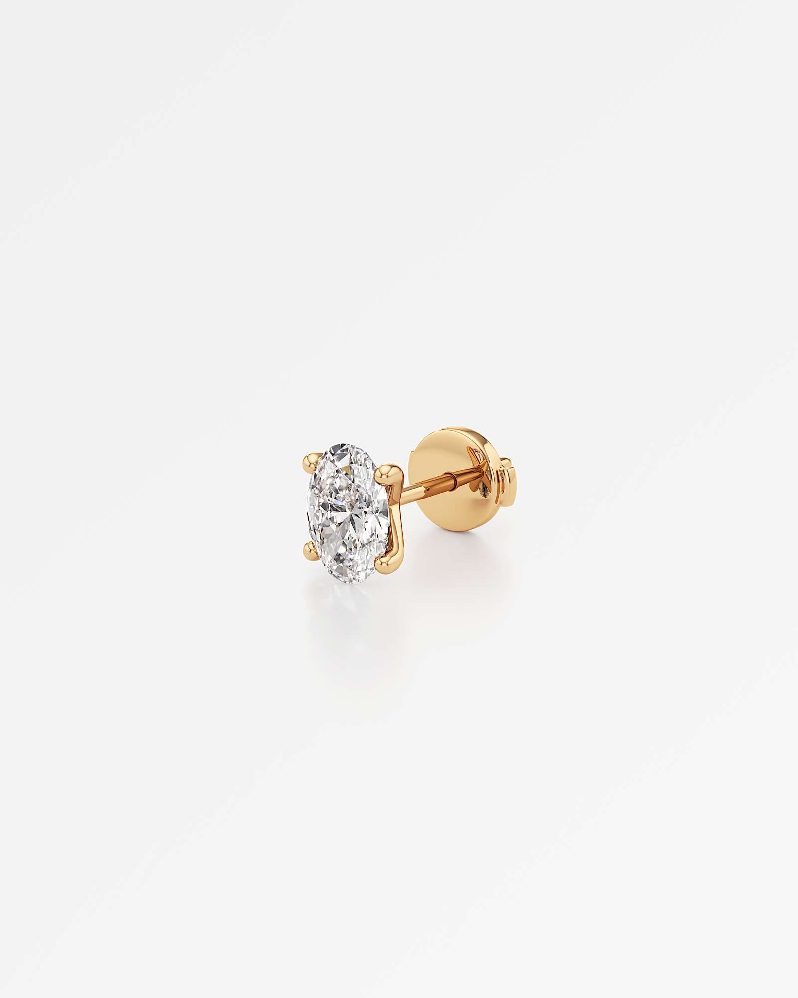 Verve Juliette Diamond Stud Earrings, With 0.50 ct Oval Cut in 14K Yellow Gold (1.00 ctw)