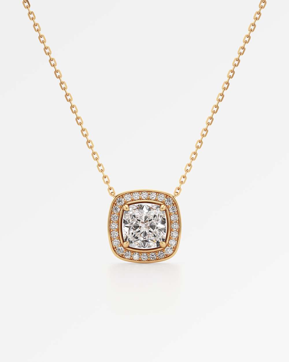 Celeste Diamond Halo Necklace