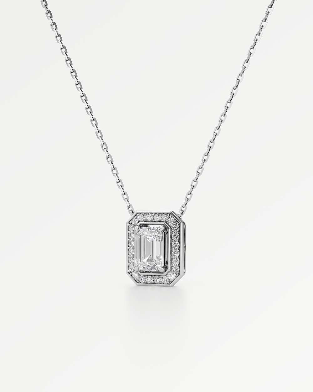 Celeste Diamond Halo Necklace