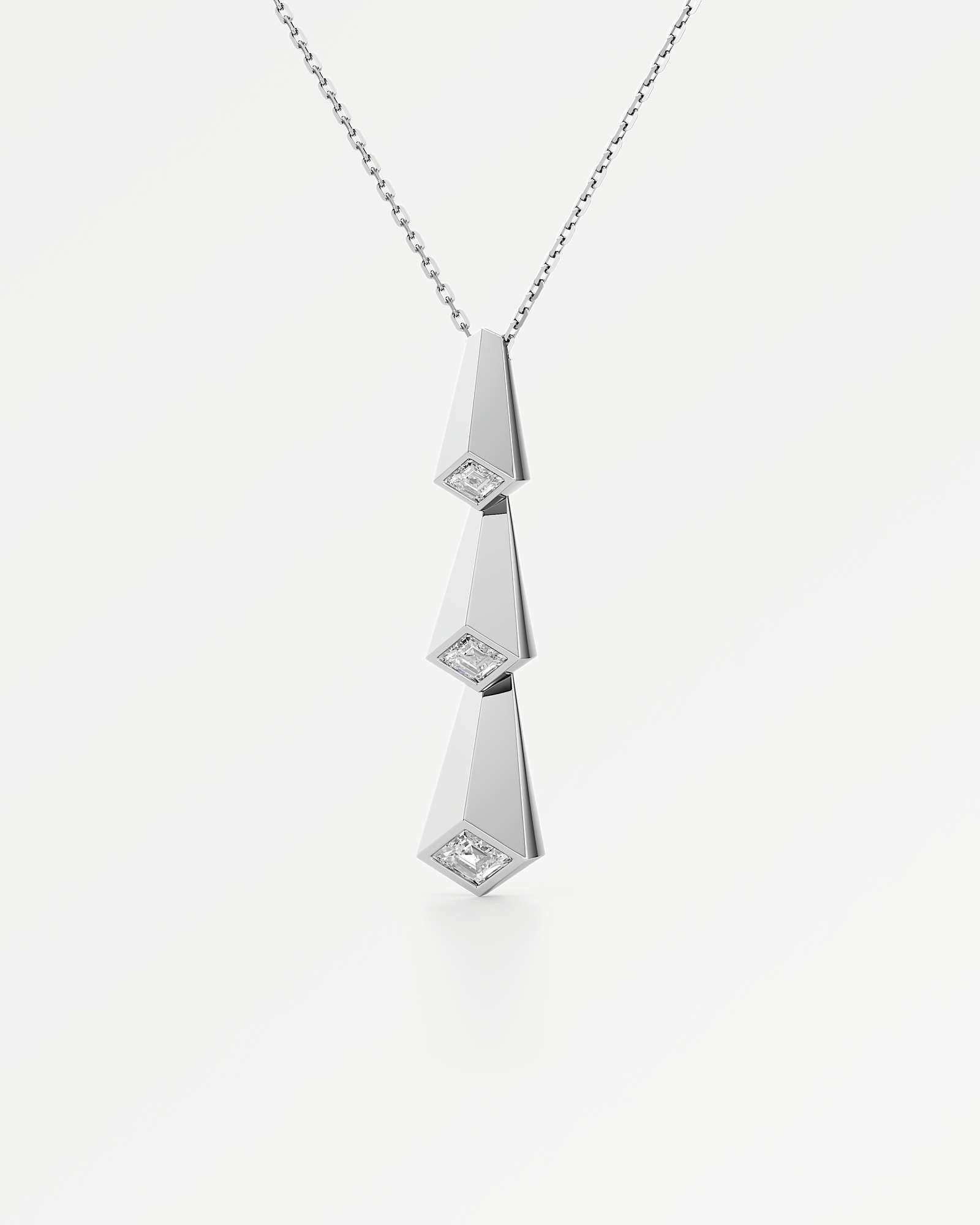 AM To Beyond Trelis Diamond Pendant, In 14K White Gold (0.62 ctw)