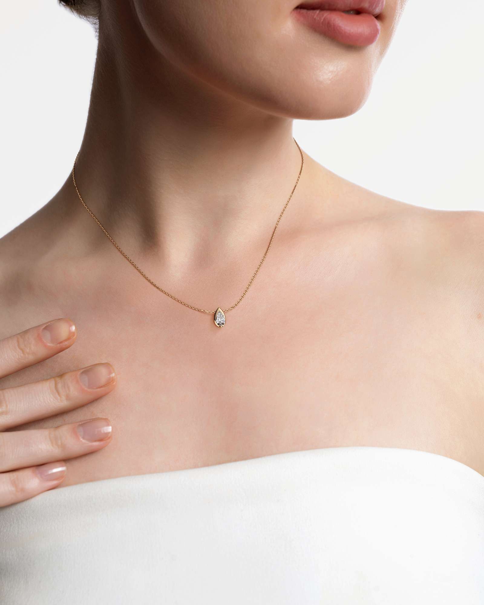 Pinnacle Apice Diamond Pendant, With Pear Cut in 14K Yellow Gold (1.00 ctw)