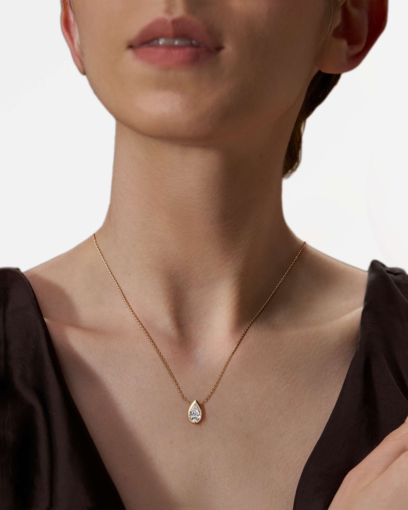 Pinnacle Apice Diamond Pendant, With Pear Cut in 14K Yellow Gold (1.00 ctw)