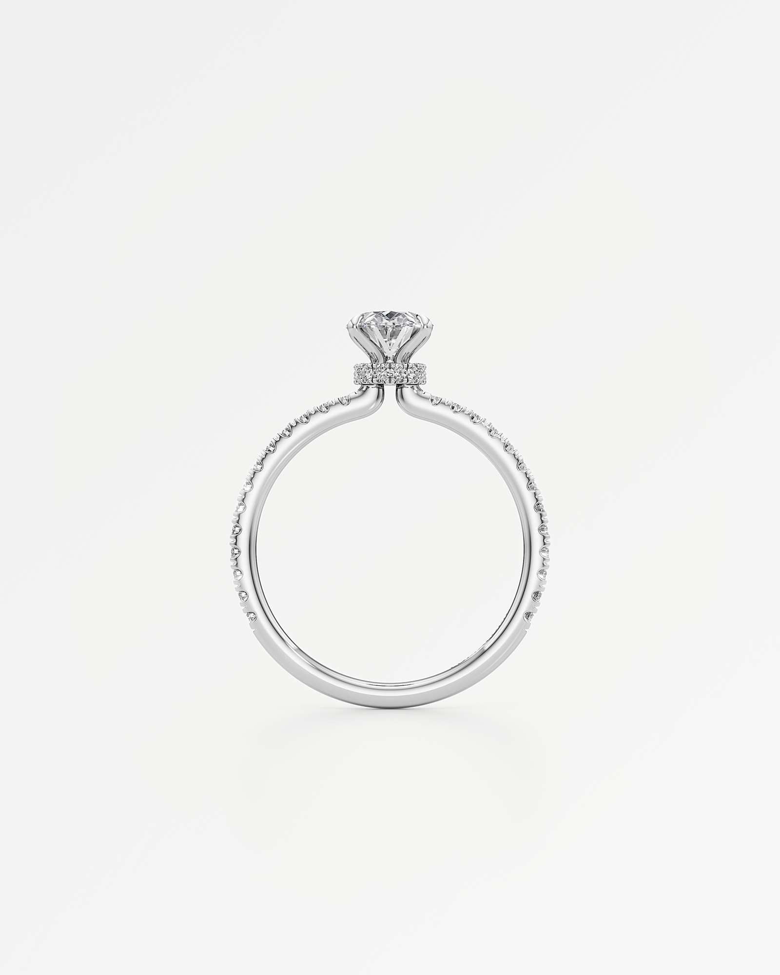 Verve Evelyn Diamond Engagement Ring, With 1.00 ct Oval Cut in 14K White Gold (1.33 ctw)