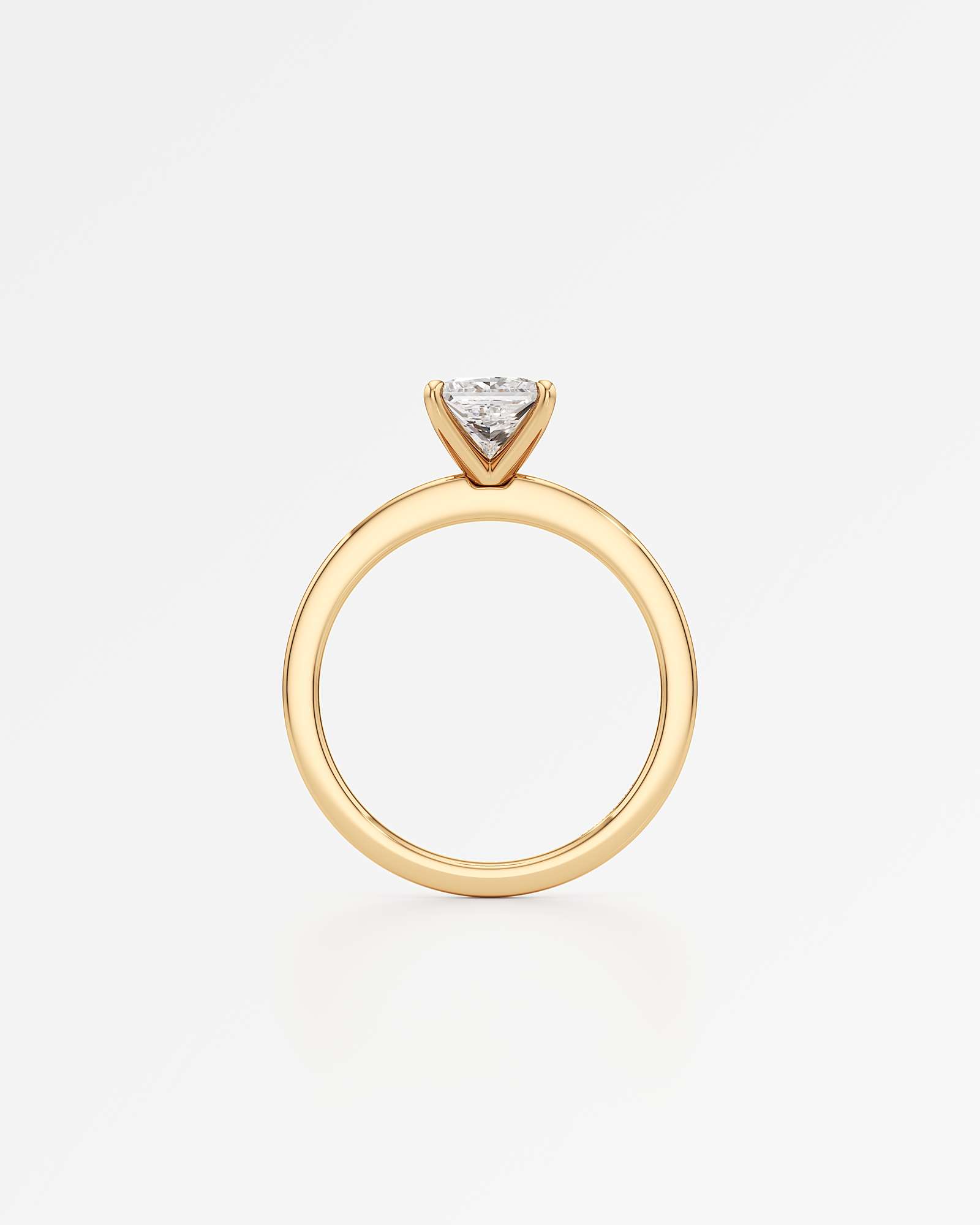Verve Elsa Solitaire Diamond Engagement Ring, With 1.00 ct Princess Cut in 14K Yellow Gold (1.00 ctw)