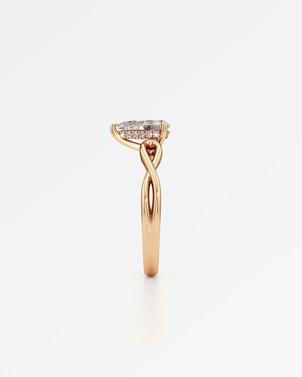 Amelia Hidden Halo Diamond Engagement Ring
