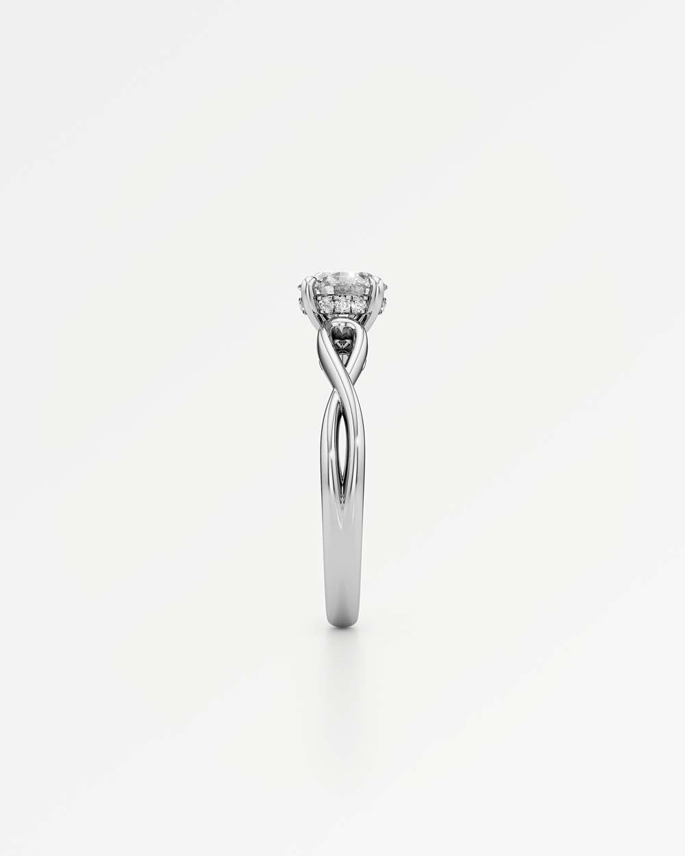 Amelia Hidden Halo Diamond Engagement Ring