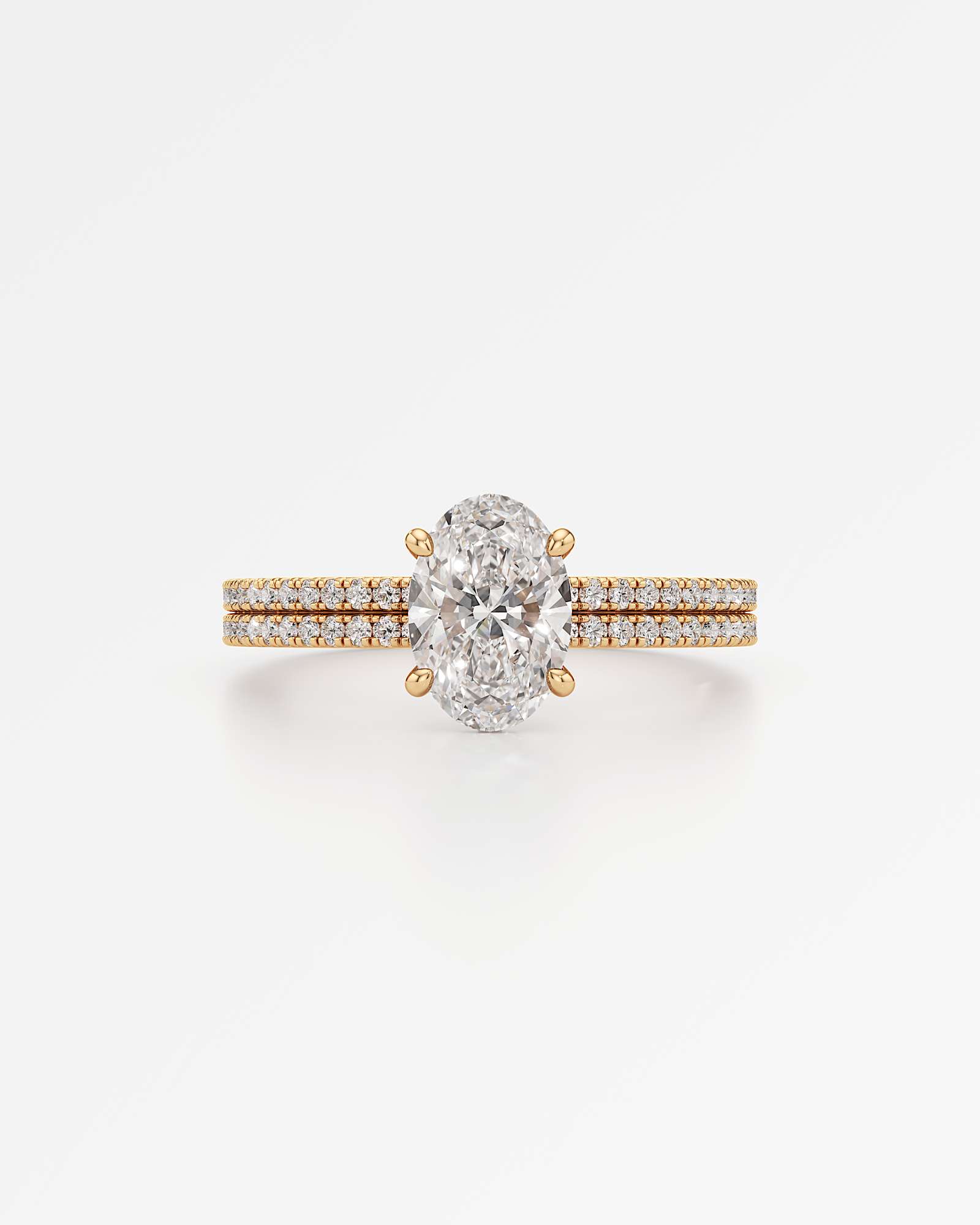 Verve Chiara Hidden Halo Diamond Engagement Ring, With 1.00 ct Oval Cut in 14K Yellow Gold (1.41 ctw)