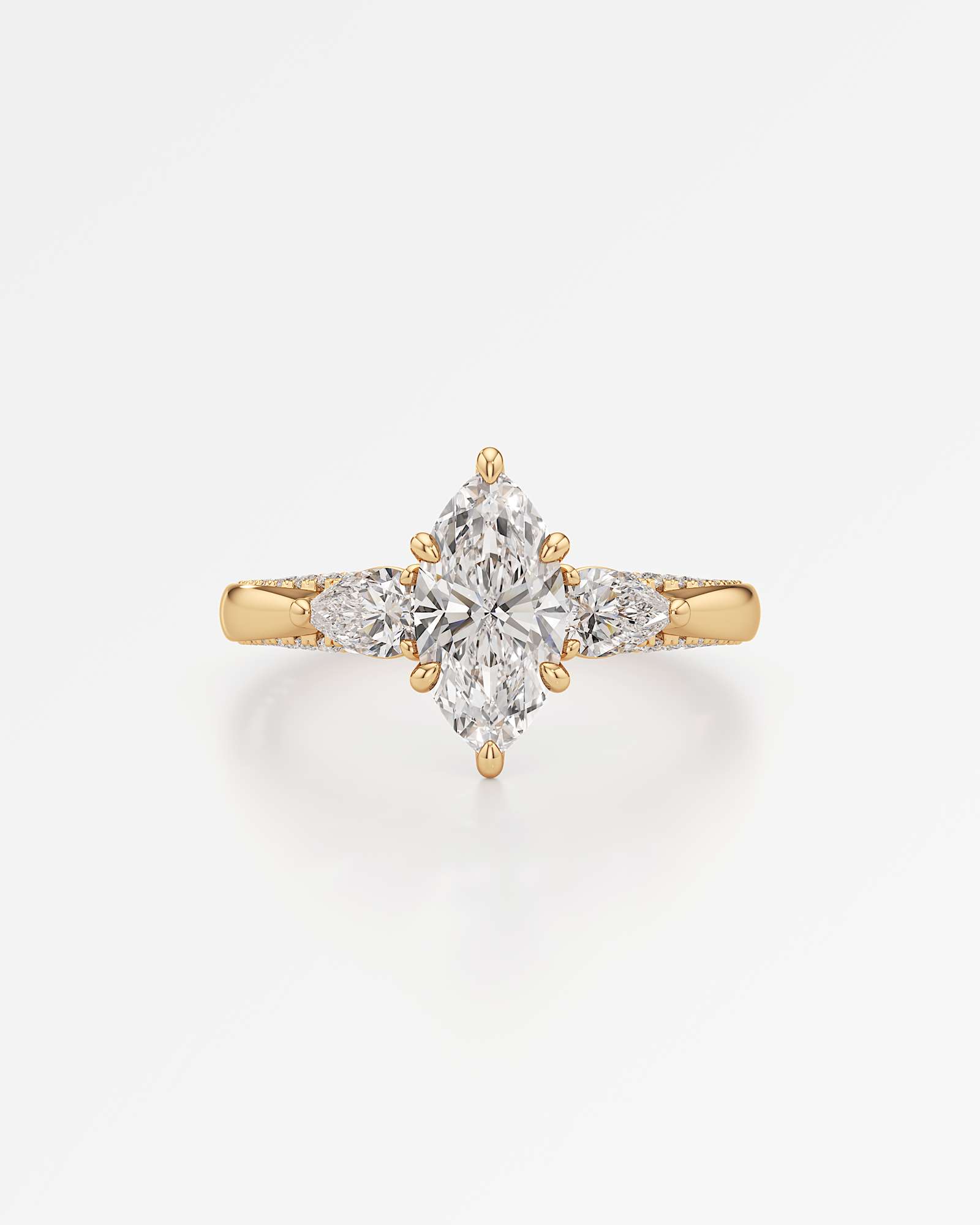 Verve Triana Solitaire Diamond Engagement Ring, With 1.00 ct Marquise Cut in 14K Yellow Gold (1.75 ctw)