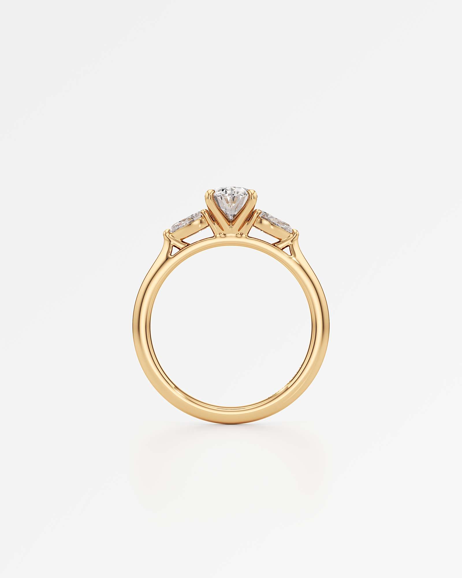 Verve Trinette Solitaire Diamond Engagement Ring, With 1.00 ct Oval Cut in 14K Yellow Gold (1.40 ctw)