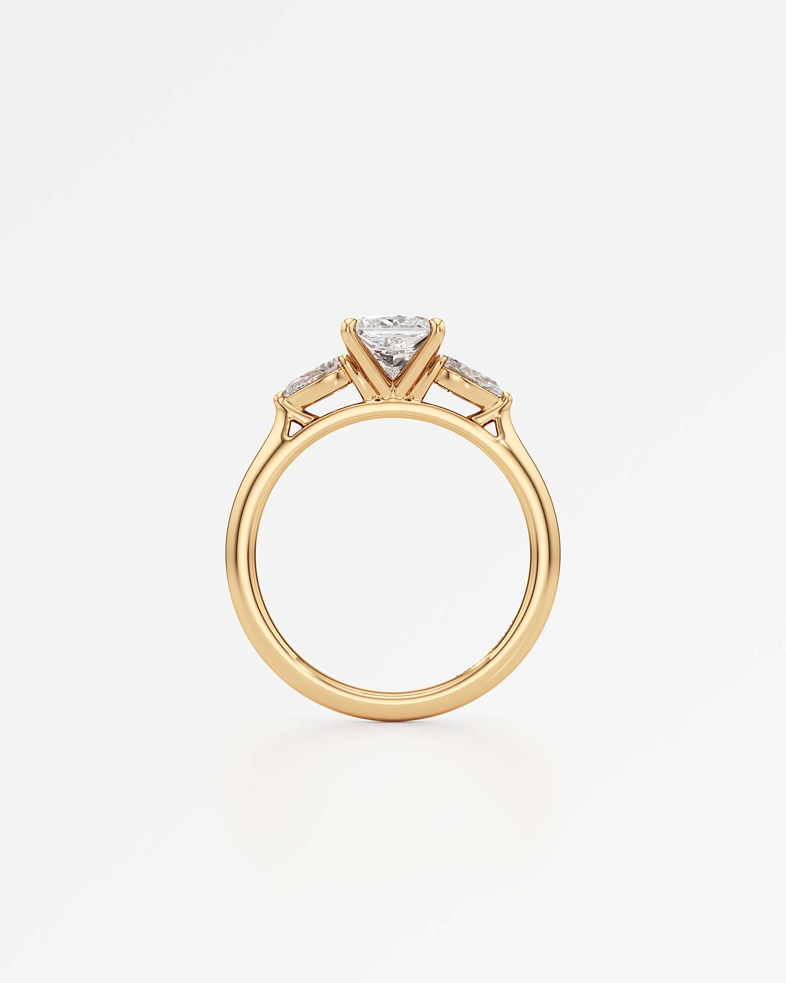 Verve Trinette Solitaire Diamond Engagement Ring, With 1.00 ct Princess Cut in 14K Yellow Gold (1.40 ctw)