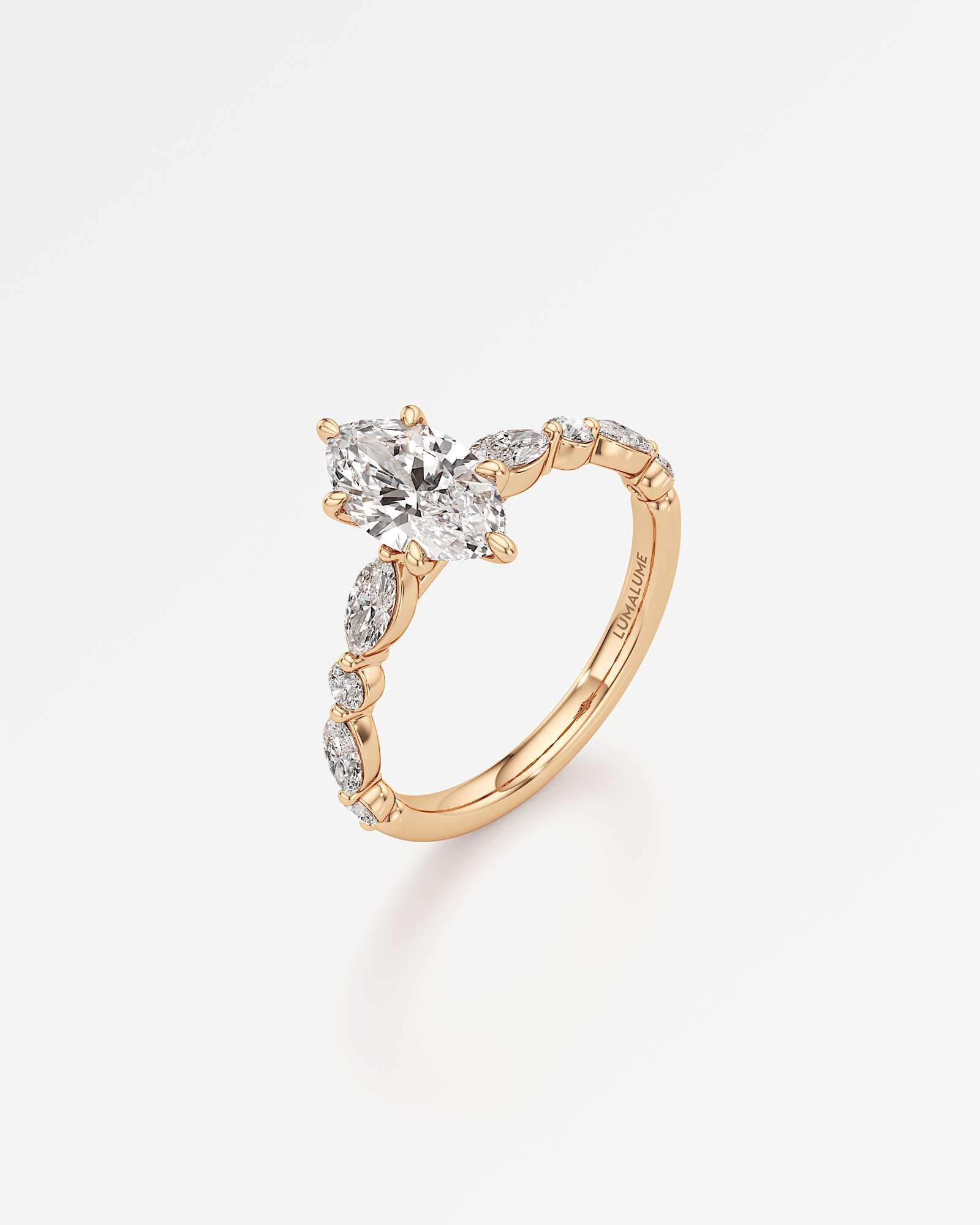 Verve Zolaine Solitaire Diamond Engagement Ring, With 1.00 ct Marquise Cut in 14K Rose Gold (1.58 ctw)