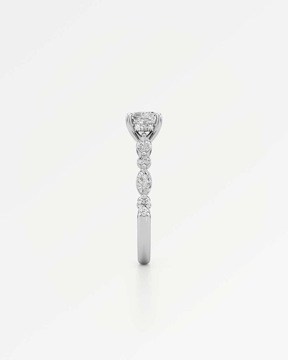 Zolaine Hidden Halo Diamond Engagement Ring