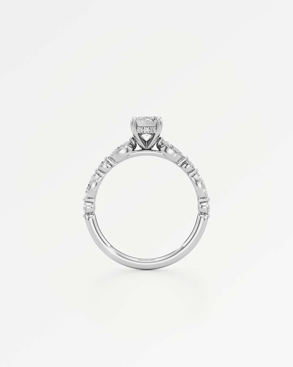 Zolaine Hidden Halo Diamond Engagement Ring